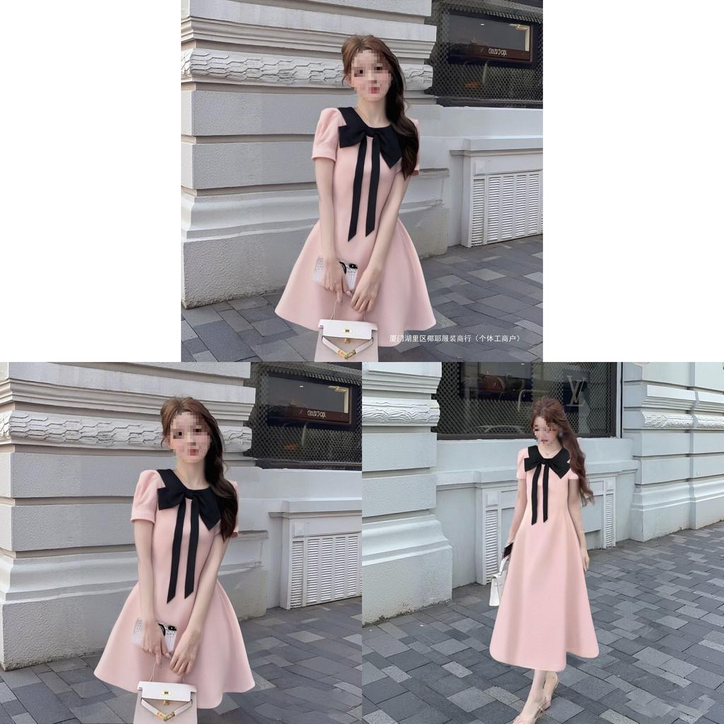 Pink Little Dress With Knit Fabric And Tiedye Design For Youths