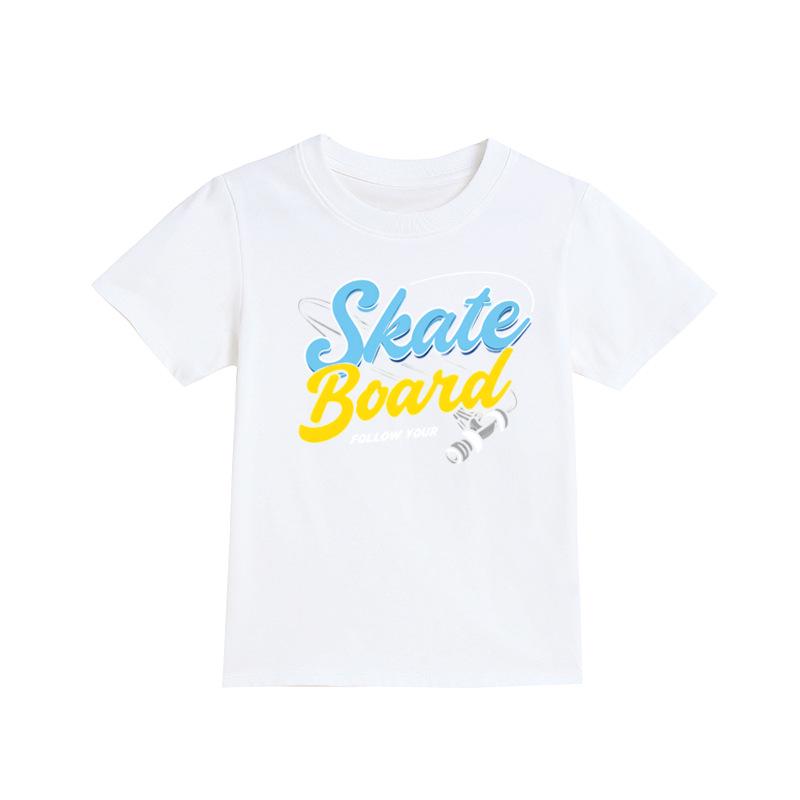 Children's Short-Sleeve Cotton T-Shirt - Trendy Summer Base Layer for Boys