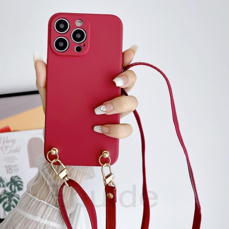 

Leather Lanyard Case for Samsung Galaxy S24 S23 Ultra S22 S21 Plus S20 FE Note 20 A54 A14 Crossbody Strap Liquid Silicone Cover Samsung S20&Case & Strap