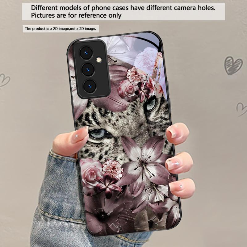 Flower Leopard Shadow For Samsung Galaxy A30 A31 A32 A33 A34 A35 A42 A30s A20 A25 A26 A51 A56 A54 A72 A73 70 Glass Phone Case
