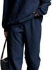 Fall Winter Women's Clothing New Style Ribbed Mesh Long Pants Casual Two Piece Set Outfit for Women