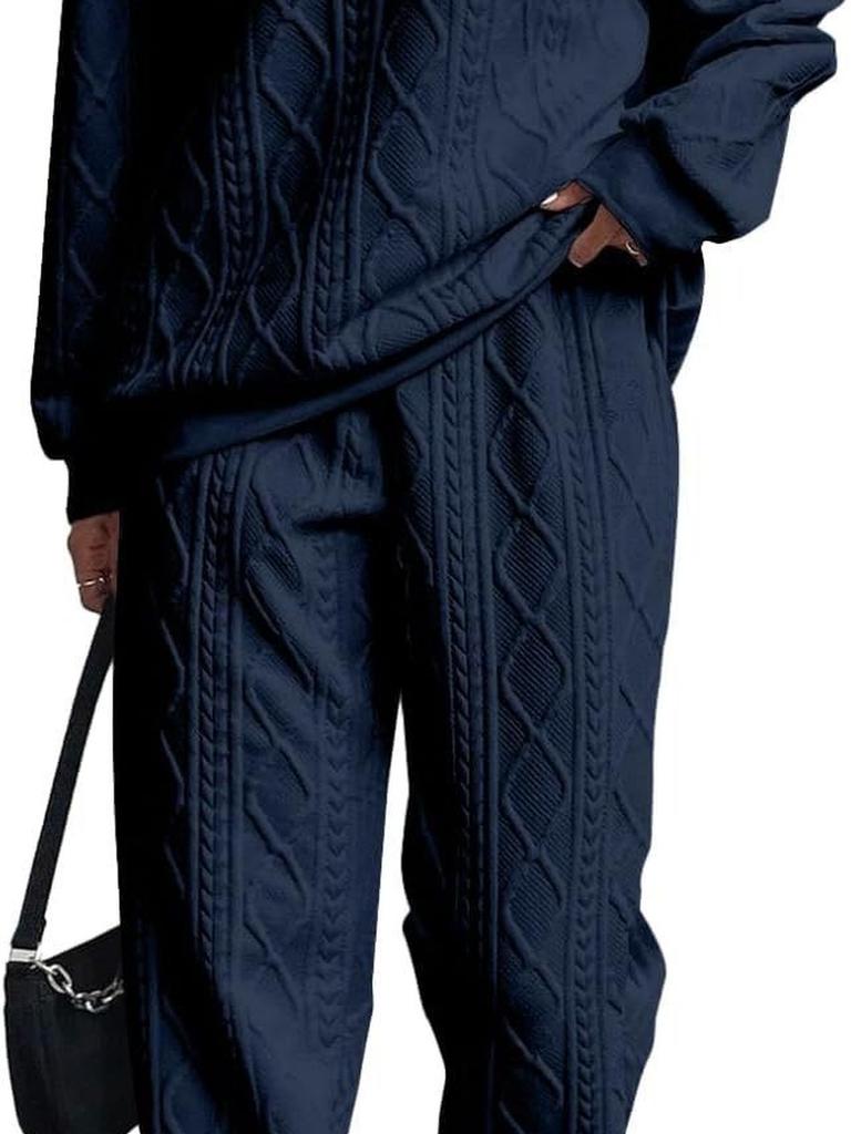 Fall Winter Women's Clothing New Style Ribbed Mesh Long Pants Casual Two Piece Set Outfit for Women