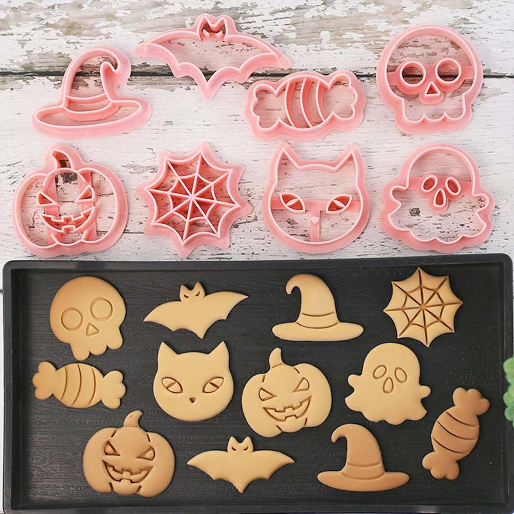 Halloween Cookie Cutter 3d Cartoon Ghost Pumpkin Cutting Biscuit Mold Fondant Embosser Stamps Suitable for Frosting Decoration