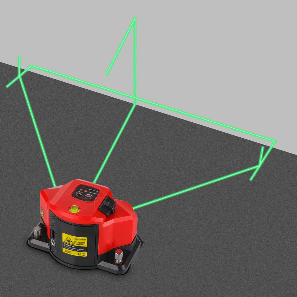Firecore F310G Green Floor High Cross Large Horizontal Vertical Laser for Tiling Laser, Brightness, Line, Square, Line, Line, Level, 90° Line, 45°
