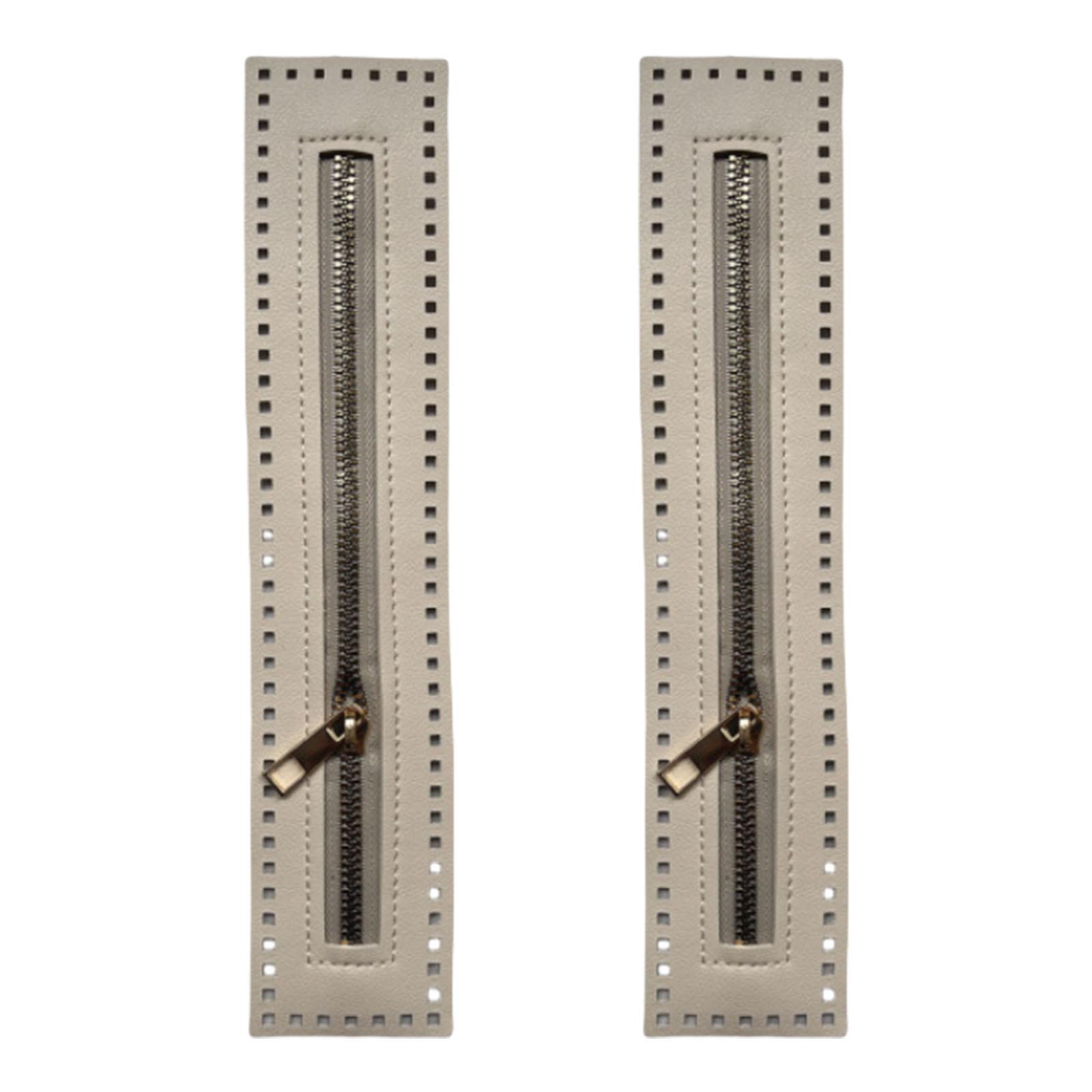 

2 шт. молнии для шитья, молнии с закрытым концом, застежка, металлический бегунок, молнии для кожаной сумки, сумочки, кошелька, швейный крафт-проект бежевый