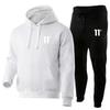 Men's Casual Autumn/Winter Hooded Set - Trendy Plus Velvet Hoodie & Sweatpants Two-Piece Set