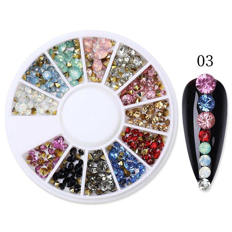 Mixed Color Nail Art Glitter Rhinestone Crystal Gems Jewelry Bead Manicure Decoration Accessories Nail Supplies For Professional