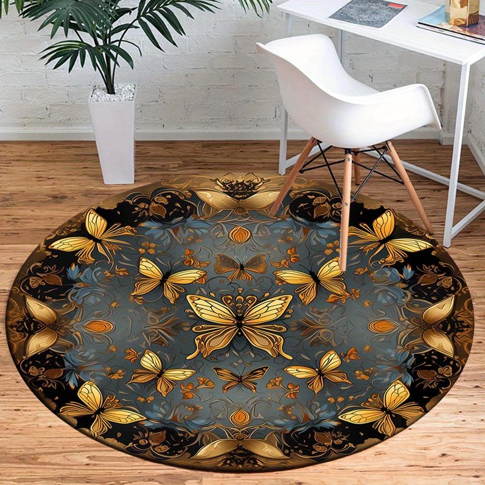 

1pc Retro 7316524627 Pattern Round Floor Mat, Non-slip for Living Room Bedroom Chair Carpets Home Decor Gifts, Home Decor Room Decor Outdoor 80cm by 80cm