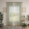 Lightweight Fabric Panel With Textured Embroidery And Rod Pocket Flower Lace Semi Sheer Curtain Drape For House Styling