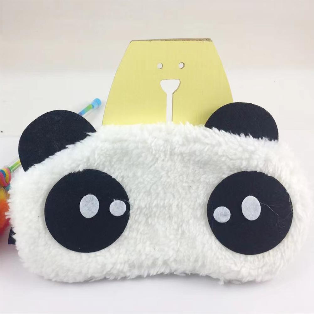 Cartoon Cute Girl Student Eye Mask Panda Eye Mask Plush Fabric Individual Packaging Home Travel Comfortable Sleep
