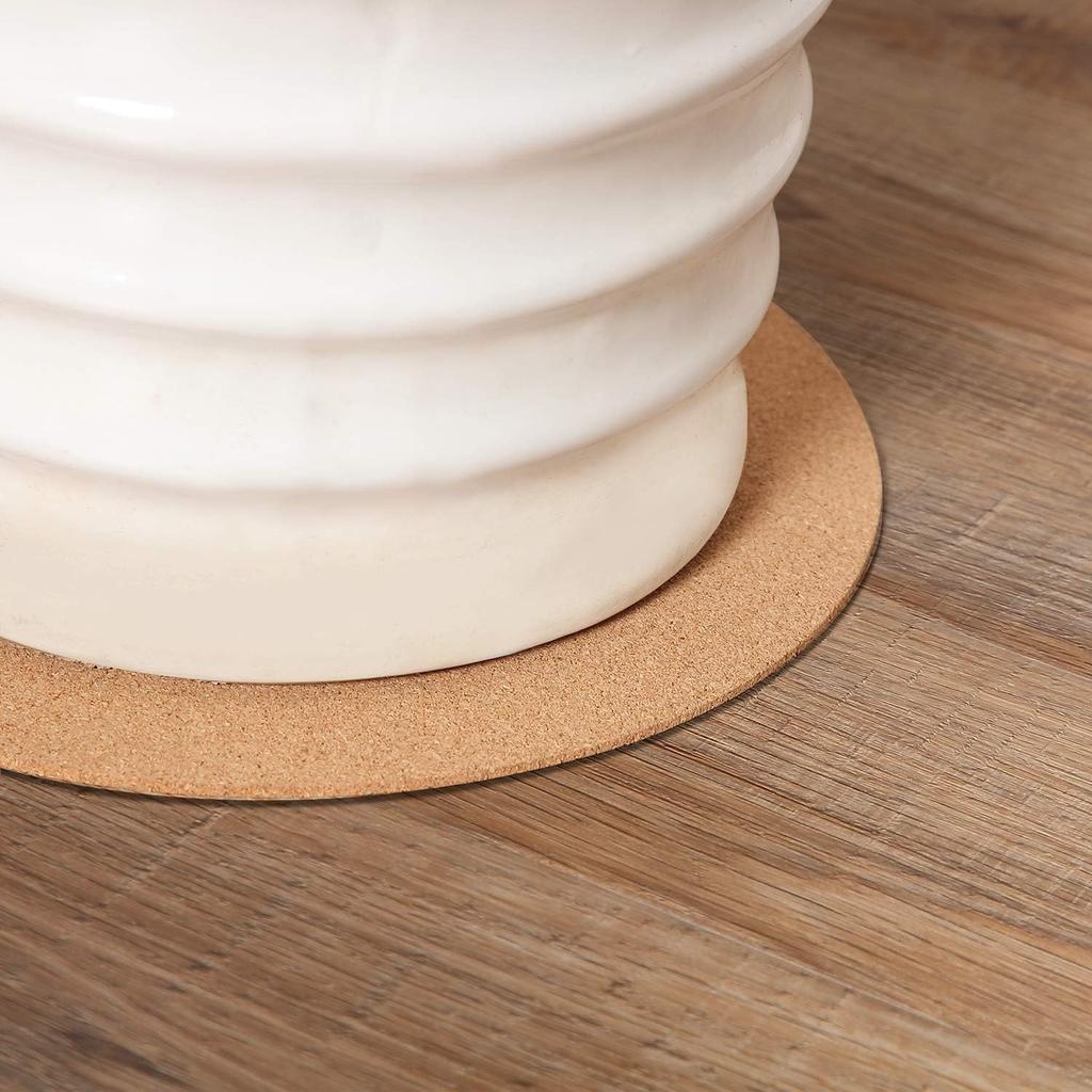Boao 2 Pcs 12 Inch Cork Plant Coaster Cork Mat Trivet for Plant Round Absorbent Corkboard Mat Pad Planter Saucers for Kitchen Dining Table Countertop