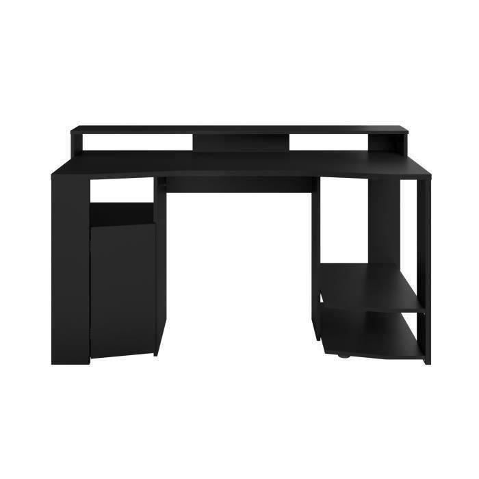 LED Straight Gaming Desk - Black - L 152 X D 61.5 X H 86.7 Cm - Large Gaming Area - GAMING