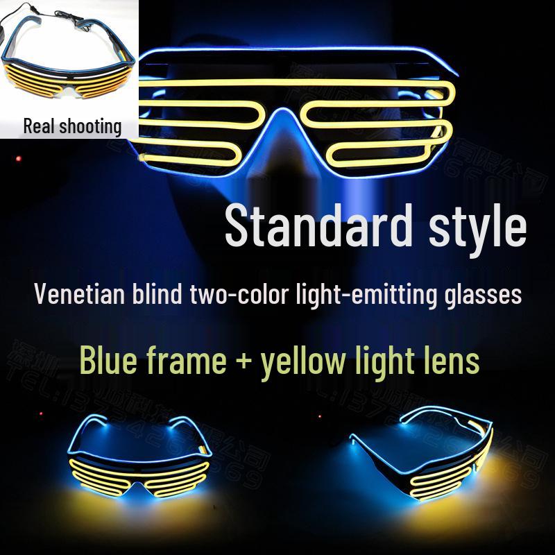 Voice-Controlled LED Trendy Light-Up Shutter Glasses for Festivals