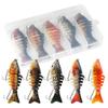 5Pcs Bionic Swimming Baits with Treble Hooks Realistic Looking Bright