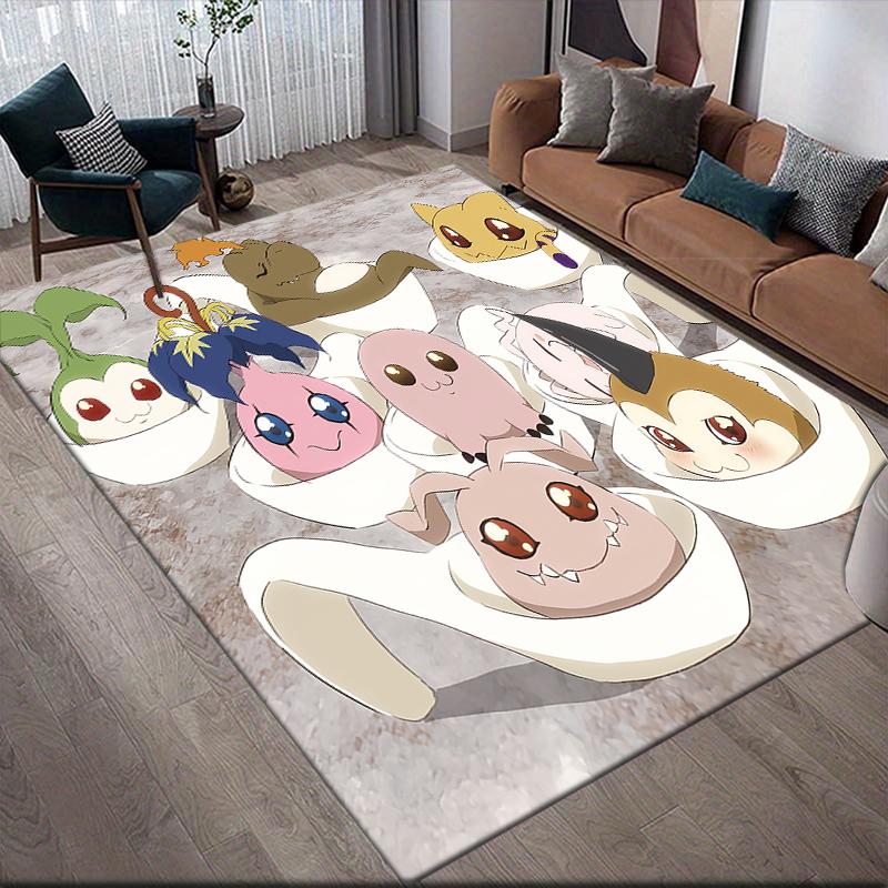 Cute Digimon Area Rug, Digimon Fan Soft Carpet, Great Gift.chl