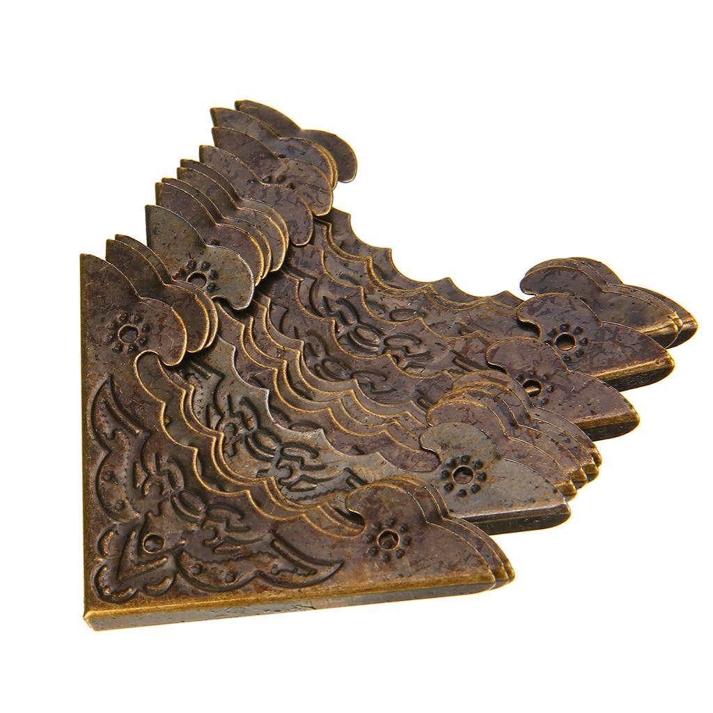 12Pcs Antique Wood Jewelry Box Decorative Picture Frame Corner Protector Guards