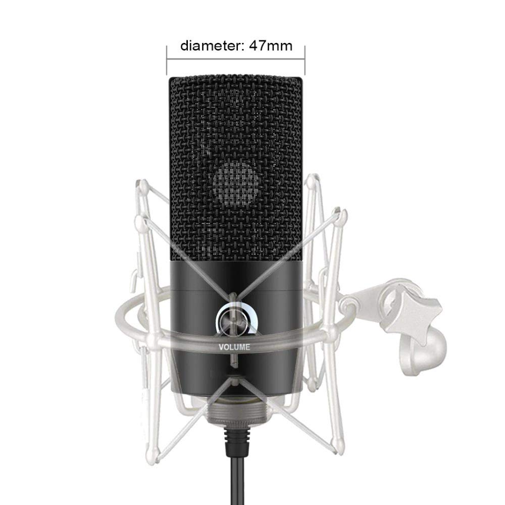 Zmart Kovový USB Kondenzátorový Záznamový Mikrofon pro MacWindows, Kardioidní Směrová Charakteristika, Studio Záznam, Vokální Hlasový Záznam, YouTube, Fifine Kovový K669