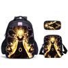 Playful Blink Naruto Three-Piece Set Spine Care Schoolbag Pencil Bag Satchel Bag Student School Full Set