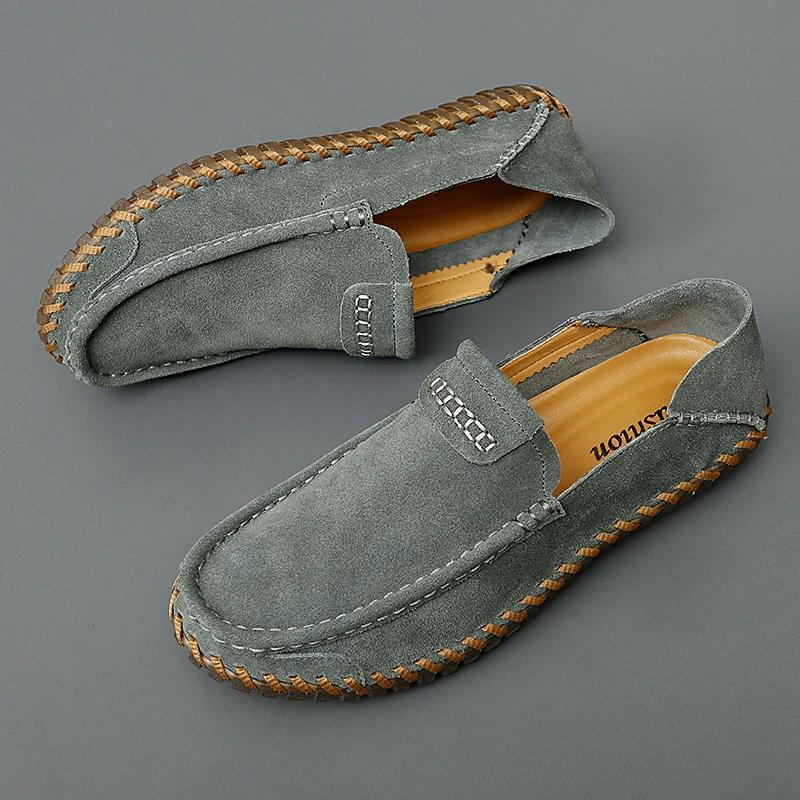 2024 Suede Leather Men Loafers Super Soft Casual Shoes For Men Slip On Male Moccasins Plus Size 38-47 Tenis Masculinos