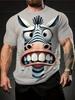 Popular 3D Cartoon Animal Print T-shirt for Men with Fun and Funny Patterns Short Sleeved Tops for Summer Casual O-neck Trendy and Cool Pullover