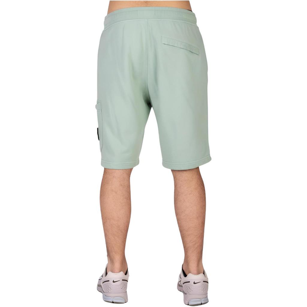 Stone Island Badge Print Mid Waist Casual Shorts Men shorts Green 801564651-V0052