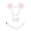 Set di Accessori Costume da Topo 1/3/4 Pezzi Costume di Halloween Costume da Vestire Orecchie da Topo Fascia Coda Gonna Tutù per Bambini Bambine