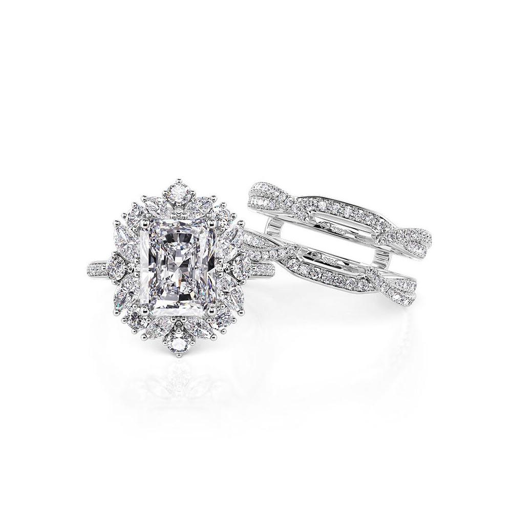 Cute Female White Zircon 925 Silver Color Wedding Rings Promise Engagement Jewelry For Women