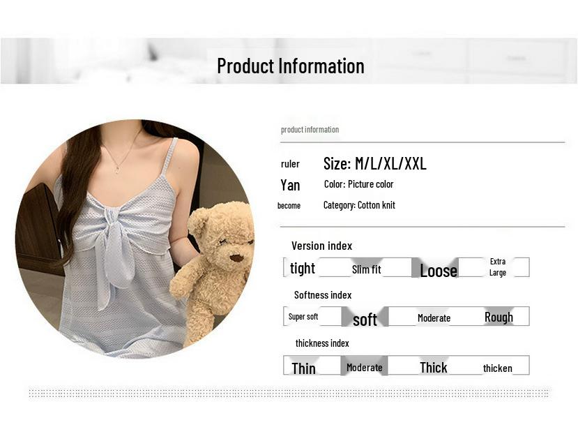 2026 Summer Women's Sweet Imitation Cotton Jacquard Camisole Nightgown Dress