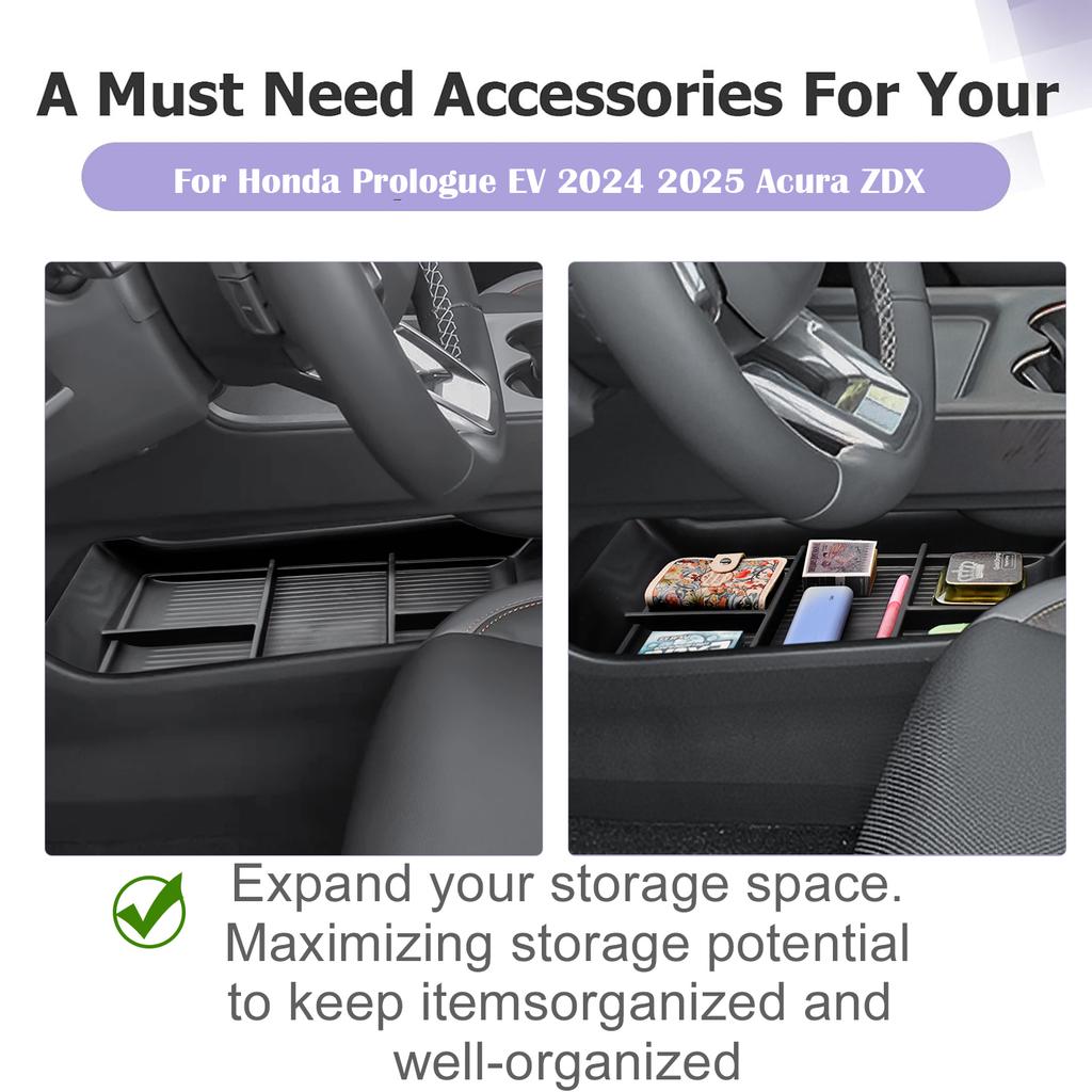 For 2025 2025 Honda Prologue EV /Acura ZDX Center Console Bottom Organizer Floor Storage Box Tray Compartment Car Accessories