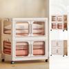 2-Layer Multifunction Storage Cabinet Dustproof Foldable Closet Large Capacity Clothes Wardrobe for Books Clothes Small Gadgets