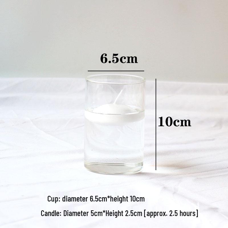 Glass Candle Holders for European Romantic Dinner, Wedding, Birthday, or Hotel Events - Floating Water Candles Included