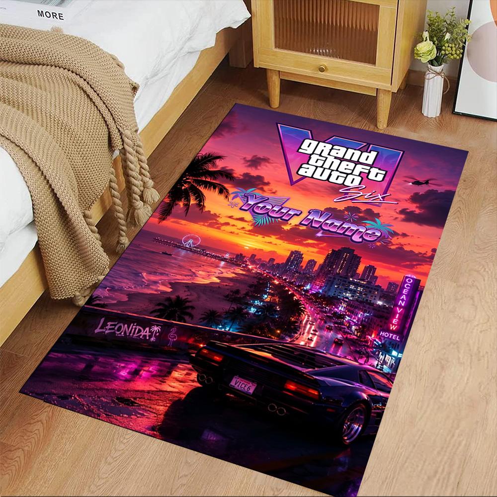 Grand Theft Auto Personalized Name Floor Rug Office Rug Suitable for Balcony Foyer Outdoor Living Rooms Antislip Carpet Office home decor