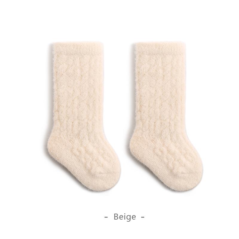 Autumn Winter Baby Socks Fleece Thickened Newborn Children Socks Warm Mid-Tube Kids Socks For Boys And Girls