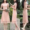 Lace Mid-length Daily Cheongsam Modified Low Neck Slim Fit Plus Size Chinese Style Ao Dai Dress