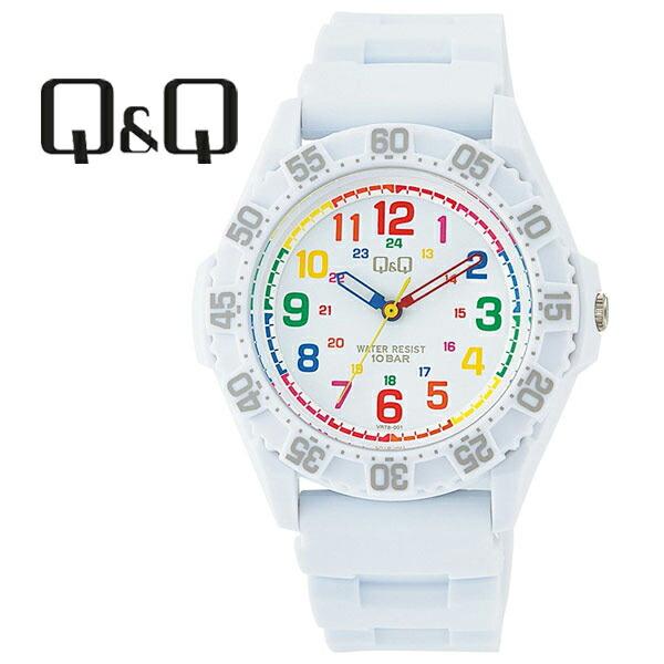 [Nekoposu Free Shipping] [Write a review and get a 1-year warranty] [CITIZEN Q&Q] Citizen Q&Q QQ Quartz Unisex Watch White x Multicolor VR78-001