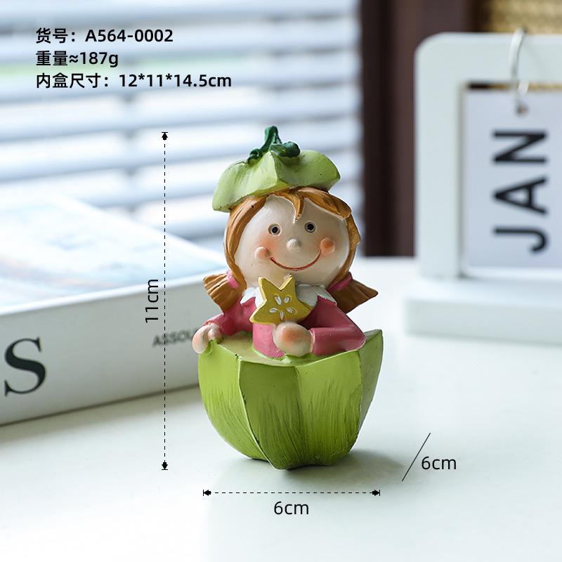 1pc Cute Cartoon Fruit Hanging Doll Ornament Creative Desktop Small Ornament Home Decoration Resin Gift
