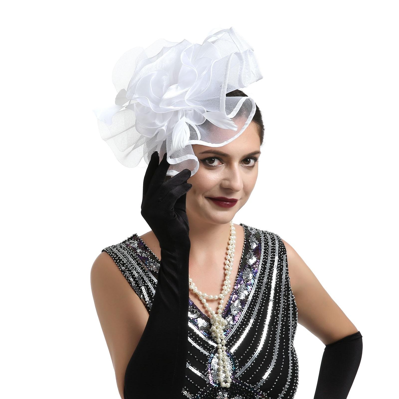 

Заколки для женщин Шляпы Искусственное перо Цветок Сетчатая форма Вечерний головной убор Для чаепития Коктейля Свадьбы Церкви One Size