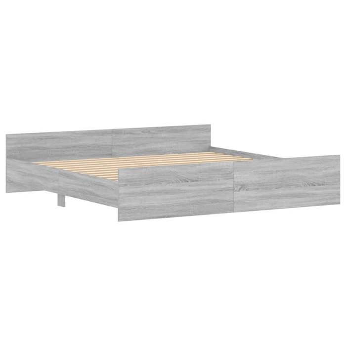VidaXL Bed Frames Headboard and Footboard Grey Sonoma 180x200 Cm 3203773