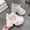 Fashion Women High Top Sneakers 2025 Spring Female Shoes Black White Chunky Sneaker Breathable Leather Wedge Shoes Zapatos Casual Mujer