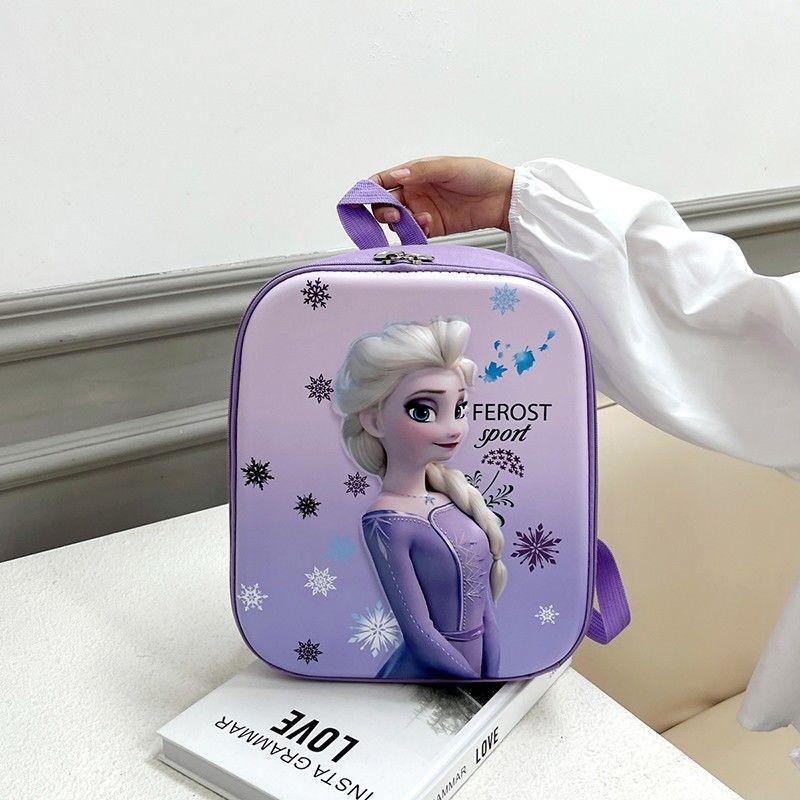 Elsa 3d Cartoon Hard Shell Double Shoulder Backpack Unicorn Schoolbag Waterproof