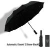 Ten-Bone Automatic XL Sunshade Umbrella: Dual-Use, Rain or Shine, Folding Sun Umbrella with Black Glue Coating.