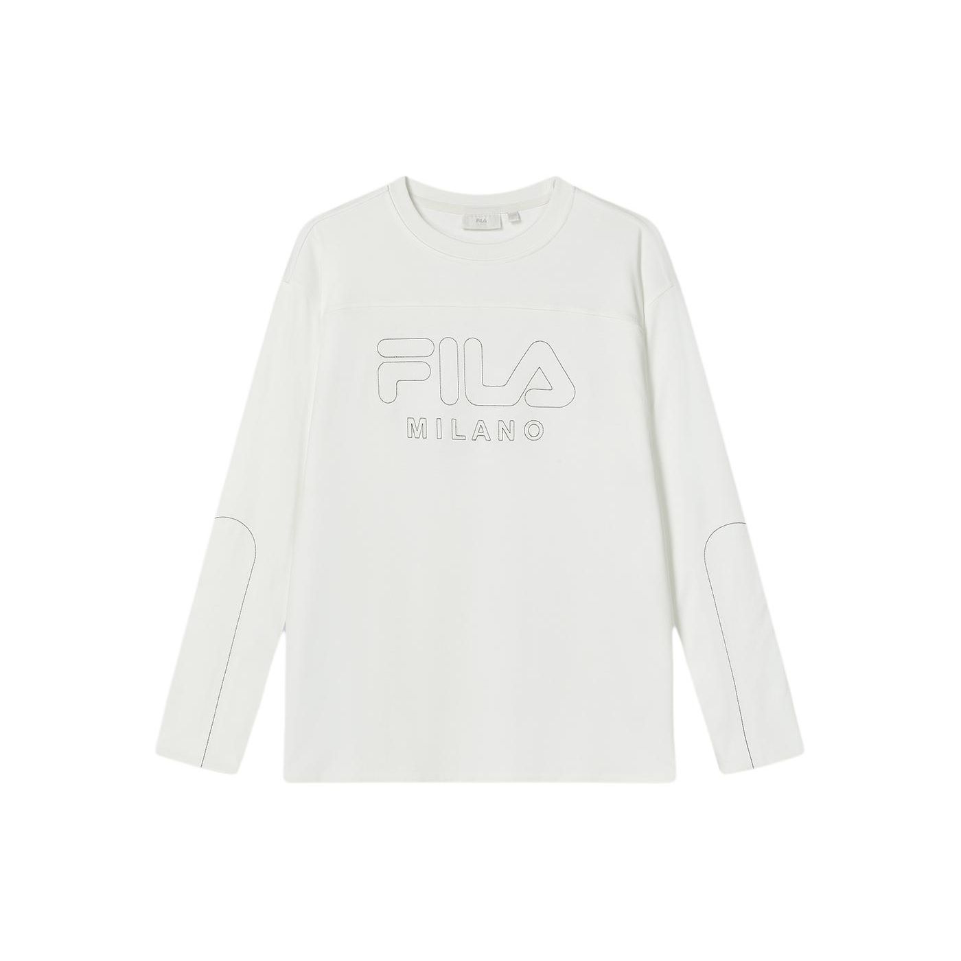 

FILA Letter Logo Printed Round Neck Casual Pullover Sweatshirt Men sweatshirt White F11M415208F-WT M