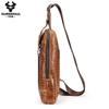 Humerpaul Crocodile Print Men Leather Chest Bag Large Capacity Sports Bag