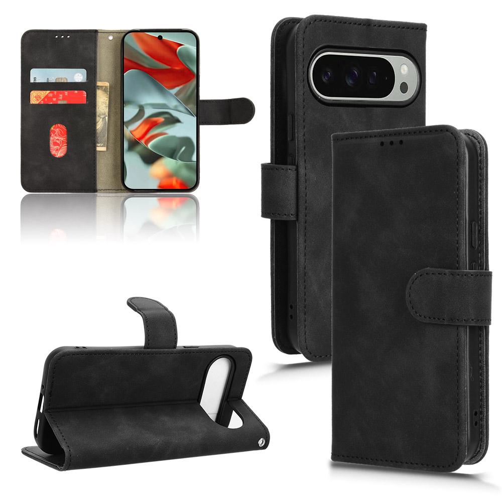 For Google Pixel 9 Pro/Pixel 9 Wallet Case Skin-Touch Texture Flip Leather Phone Cover
