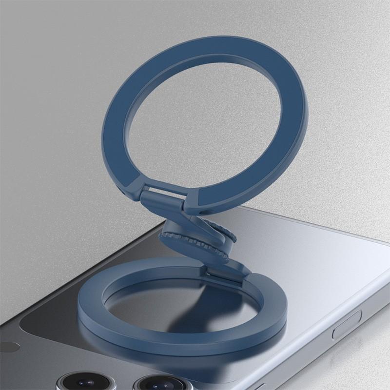 Dual-Side Magnetic Phone Holder Stand Foldable Desktop Car Mount With Finger Gyro Ring Zinc Alloy Strong Magnet