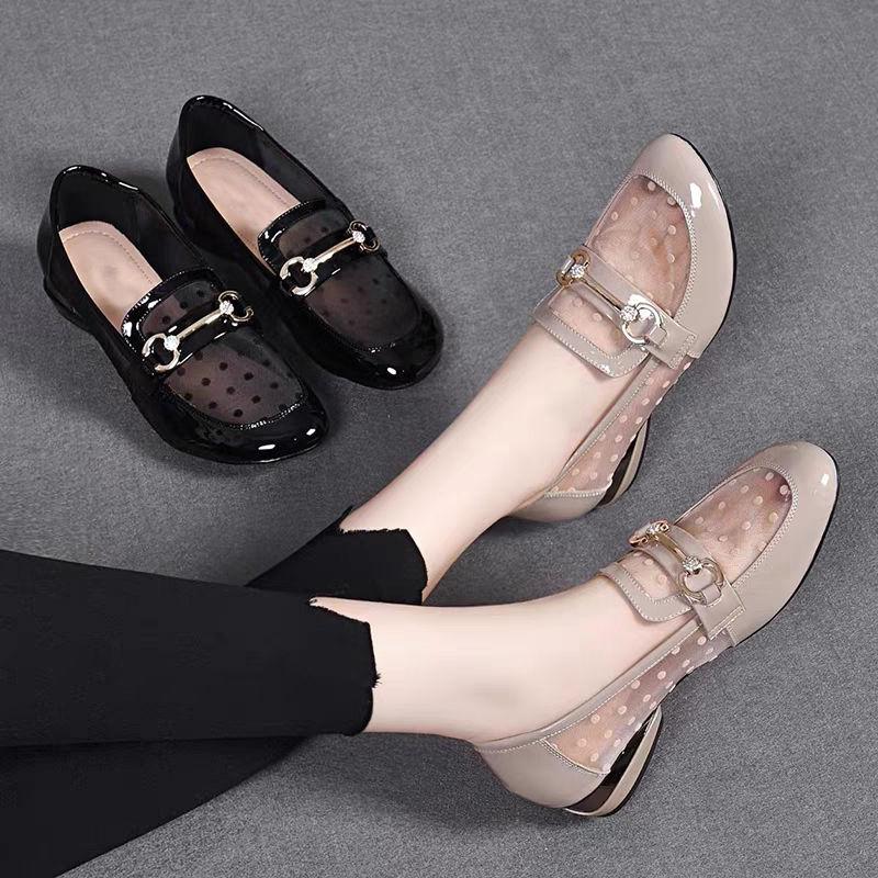 Mesh Breathable Single Shoe New Hollow Low Heel Women's Shoes Summer Flat Shoes