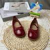 Korean Style Vintage Bowknot Non Slip Little Girls Fashion Single Dance Shoes