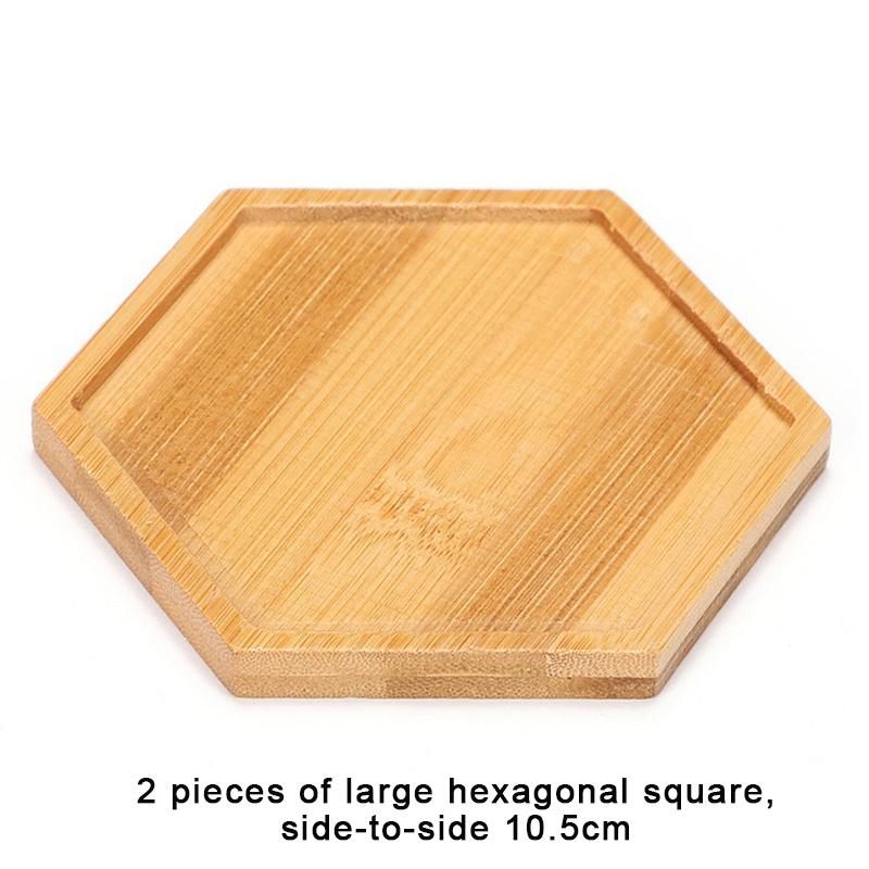 Einfacher Stil Hausdekoration Sukkulenten Bonsai Halter Runde Quadratische Blumentopf Basis Bambus Holz Tablett