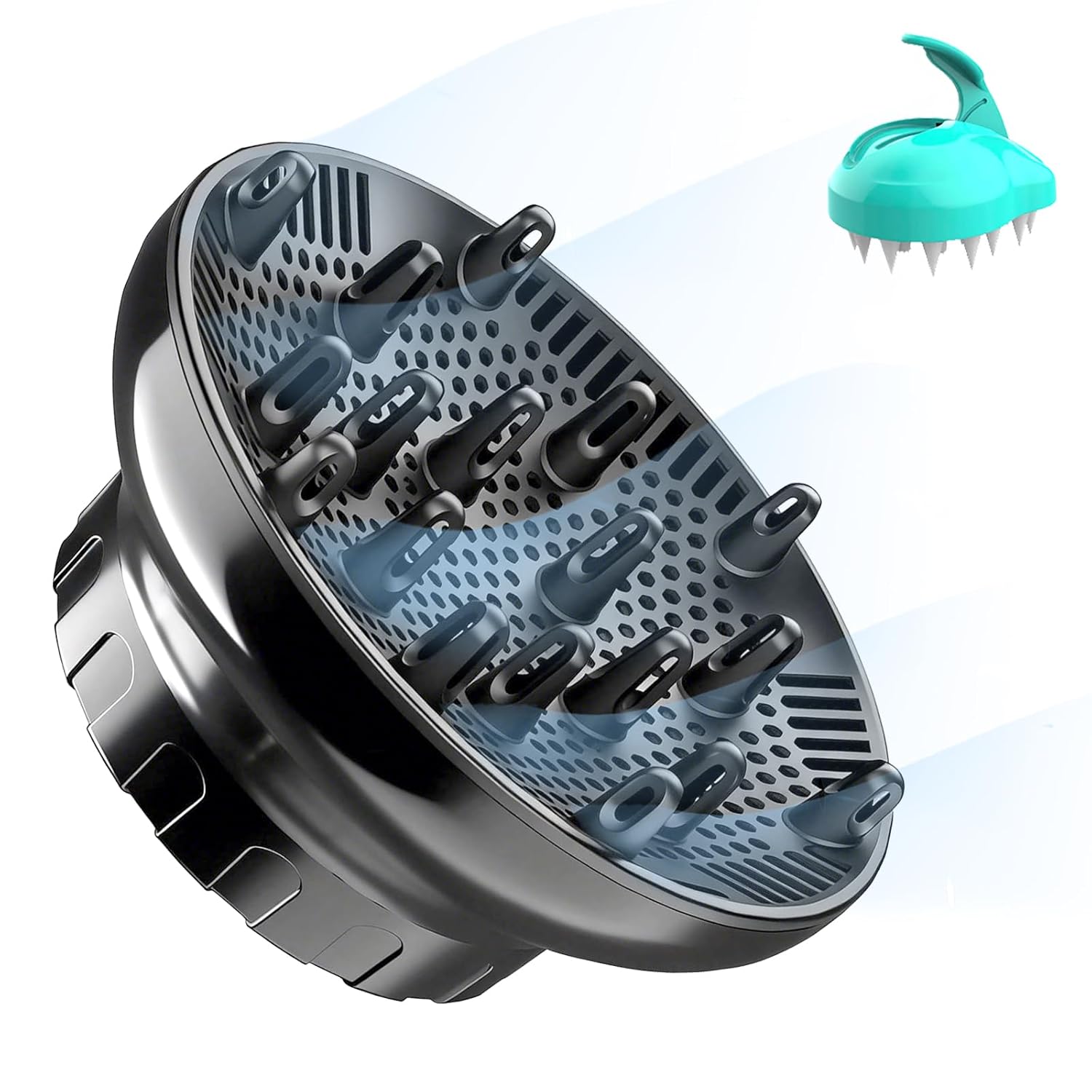 

Universal diffuser nozzle, for hair dryers ranging from 1.4 inches to 3.1 inches. чорний