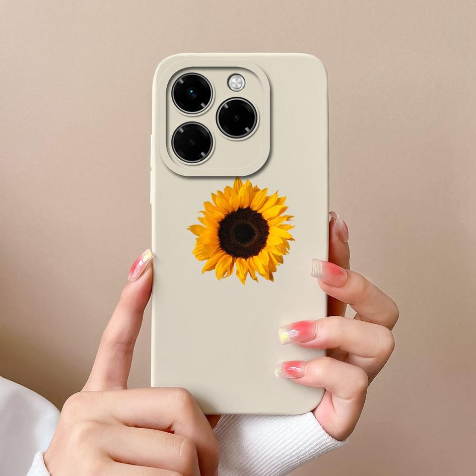 Compatible For Infinix Note 40X Zero 40 Smart 9 Hot 50 50i 50Pro Plus 5G 4G Soft Case Pretty Butterfly Fancy Sunflower Silicone Shockproof For Infinix